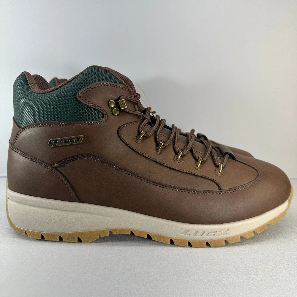 Lugz Rapid Boots Mens 13 Brown Green Synthetic Leather Rugged‎ NEW MRAPIV-7264
